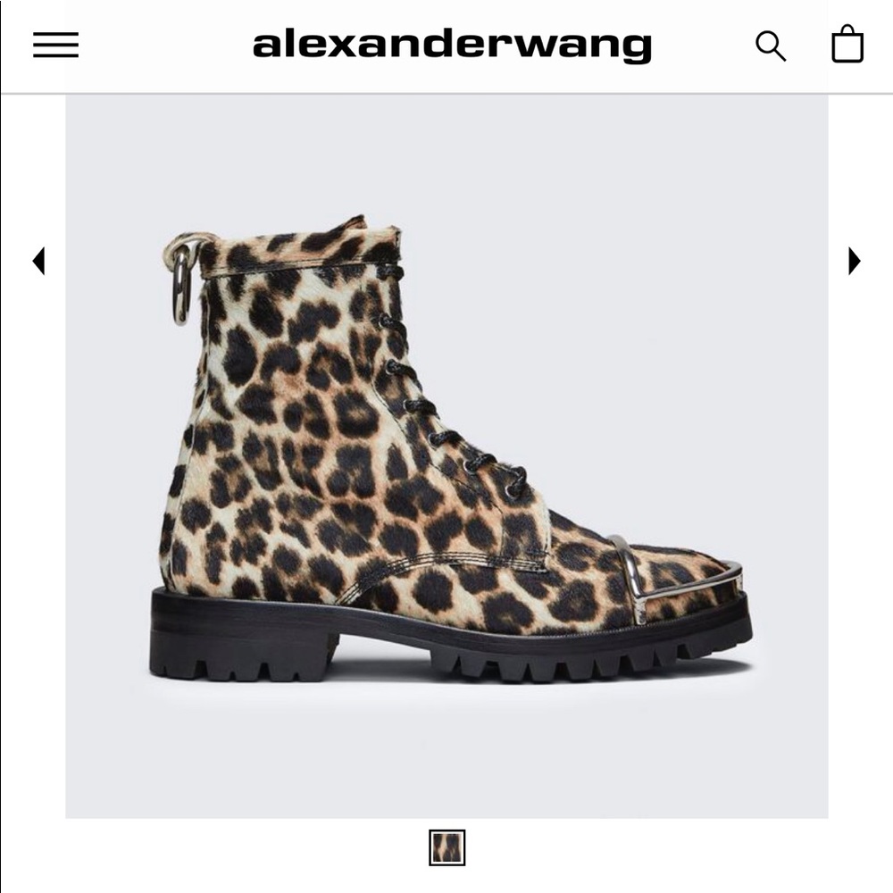 Alexander Wang Leopard Calf Hair Boots Size 7 NEW